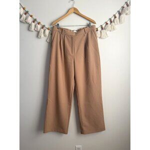 Abercrombie & Fitch Sloane Tailored Wide Leg Trouser Pant Tan Neutral Loose 16